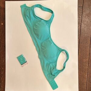 Seamless Molded Wireless Bra in Teal Green
